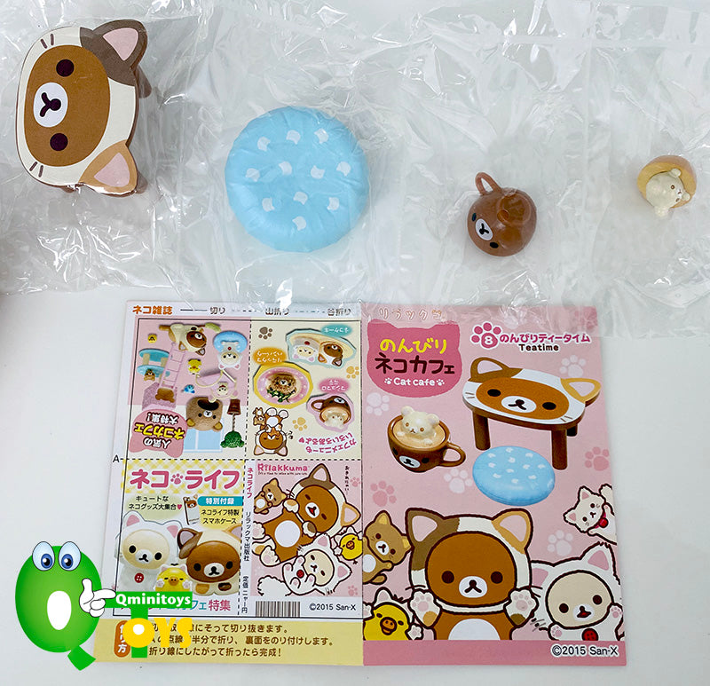 Rare 2015 Re-Ment Rilakkuma Cat Cafe Full Set of 8 pcs <Free shipping (Except the United States)>