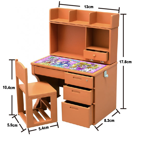 Rare 2016 Re-Ment New Semester School Goods Full Set of 8 pcs / Study Desk and Chair <Free shipping (Except the United States)>