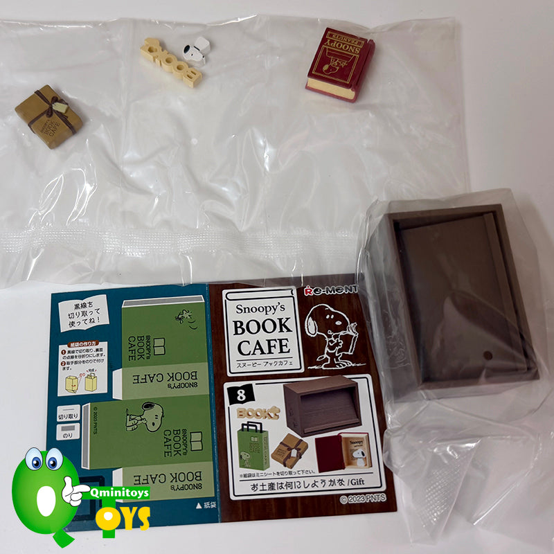 Rare 2023 Re-Ment Snoopy's Book Cafe Full Set of 8 pcs