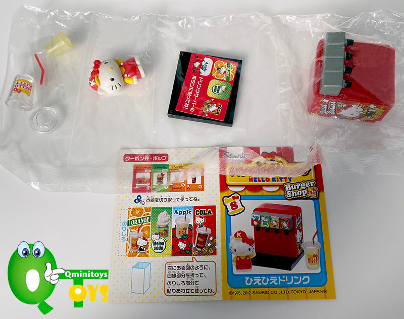 Rare 2012 Re-Ment Hello Kitty Burger Shop Full Set of 8 pcs <Free shipping (Except the United States)>