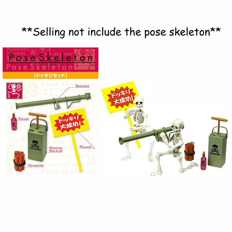 Rare 2014-2017 Re-Ment Pose Skeleton Scene <Free shipping (Except the United States)>