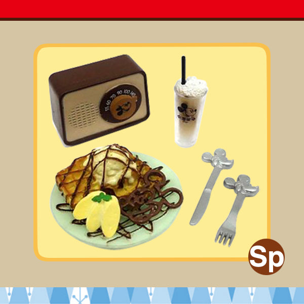 Rare 2008 Re-Ment Mickey Mouse 50's Cafe Secret - Chocolate Banana Waffle <Free shipping (Except the United States)>