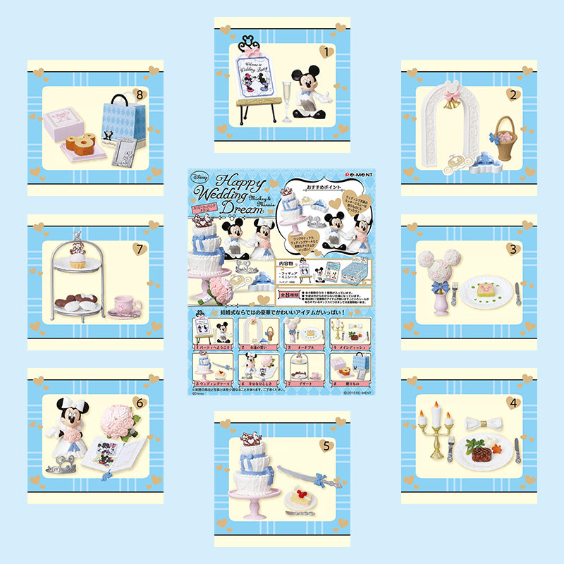 Rare 2015 Re-Ment Mickey and Minnie Wedding Dream Full Set of 8 pcs