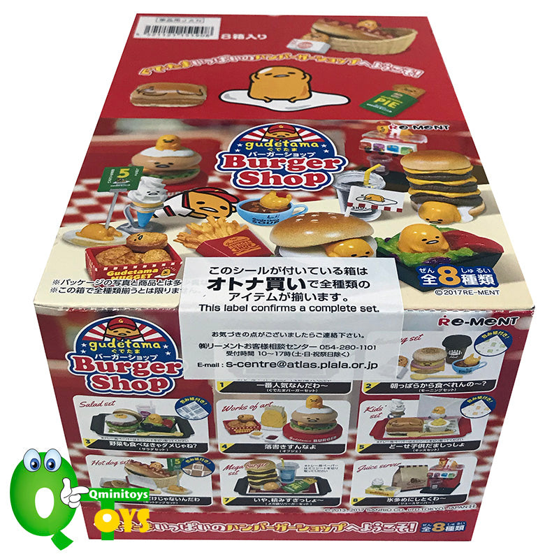 Rare 2017 Re-Ment Gudetama Burger Shop Full Set of 8 pcs <Free Shipping>