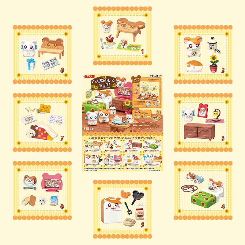 Rare 2020 Re-Ment Hamutaro Room Full Set of 8 pcs <Free shipping (Except the United States)>