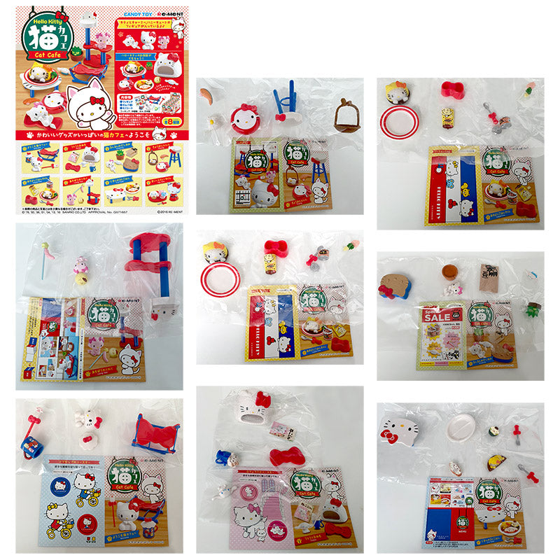 Rare 2016 Re-Ment Hello Kitty Cat Cafe Full Set of 8 pcs