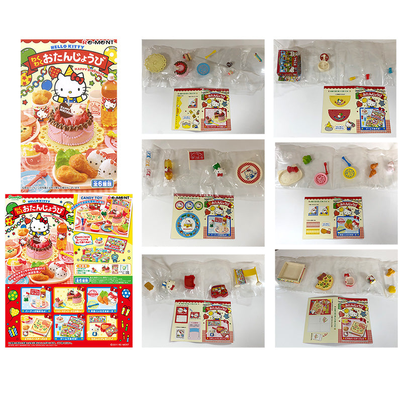 Rare 2011 Re-Ment Hello Kitty Exciting Birthday Full Set of 6 pcs <Free Shipping>