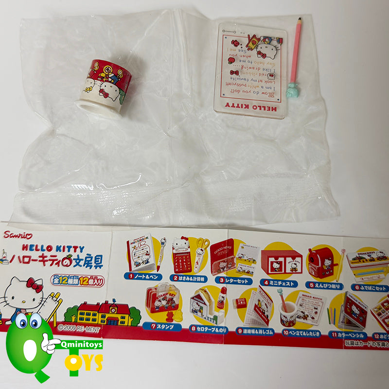 Rare 2009 Re-Ment Hello Kitty Stationery Full Set of 12 pcs+extra