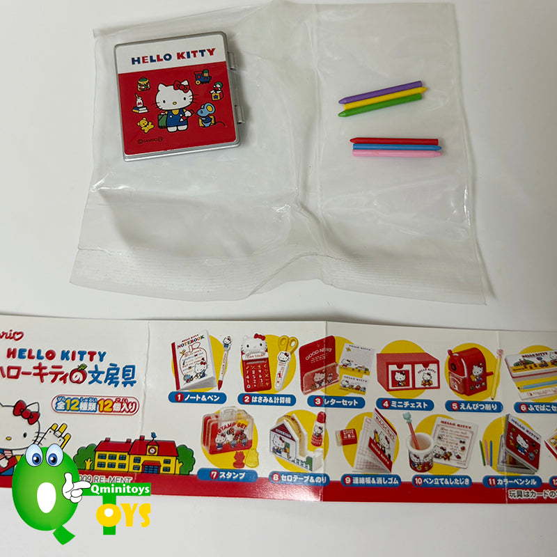 Rare 2009 Re-Ment Hello Kitty Stationery Full Set of 12 pcs+extra