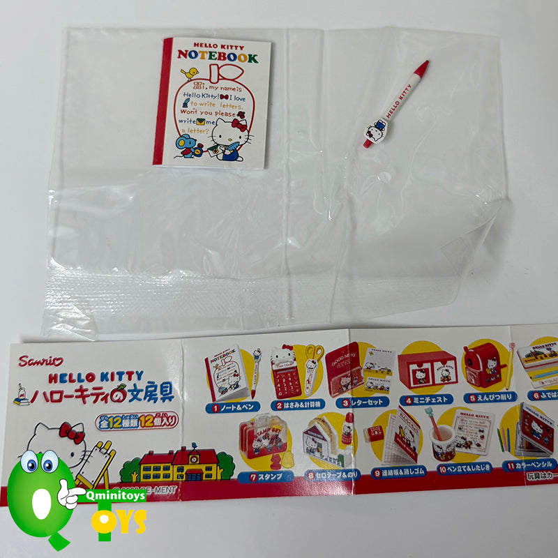Rare 2009 Re-Ment Hello Kitty Stationery Full Set of 12 pcs+extra