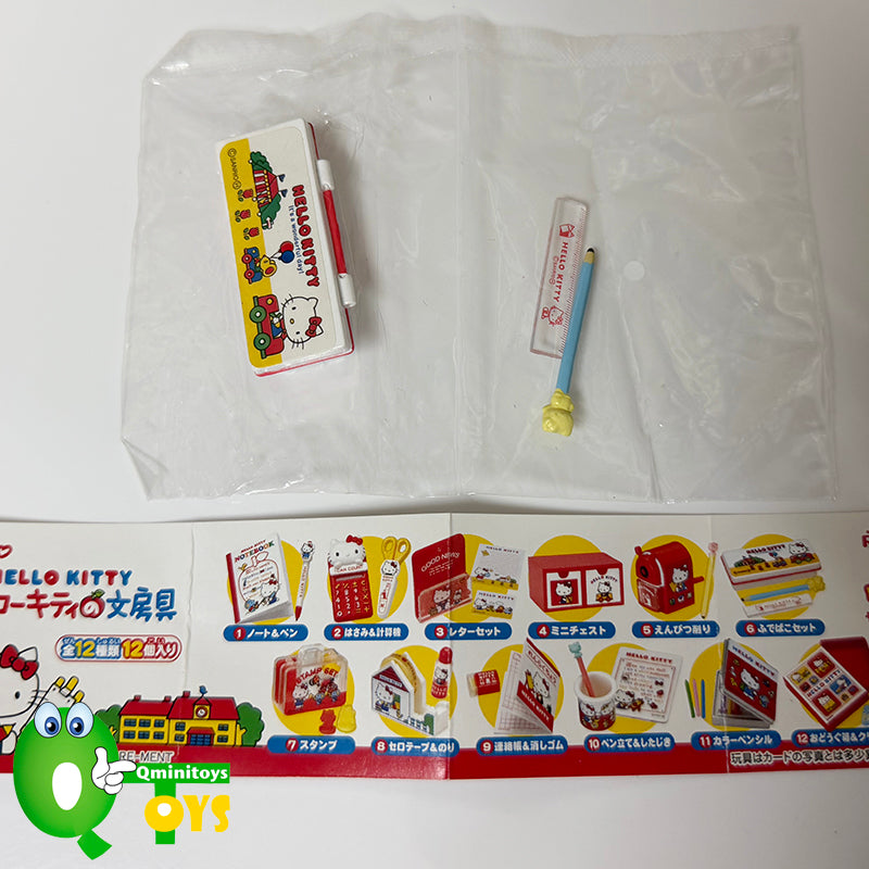 Rare 2009 Re-Ment Hello Kitty Stationery Full Set of 12 pcs+extra