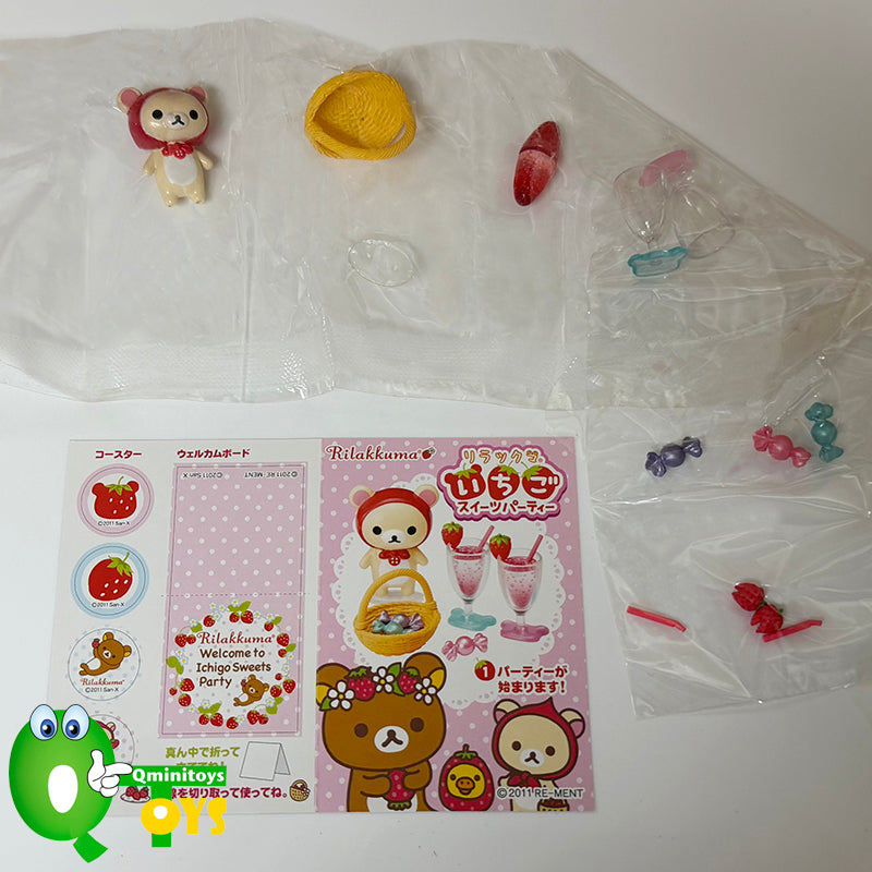 Rare 2011 Re-Ment Rilakkuma Strawberry Sweets Party Full Set of 8 pcs <Free shipping (Except the United States)>