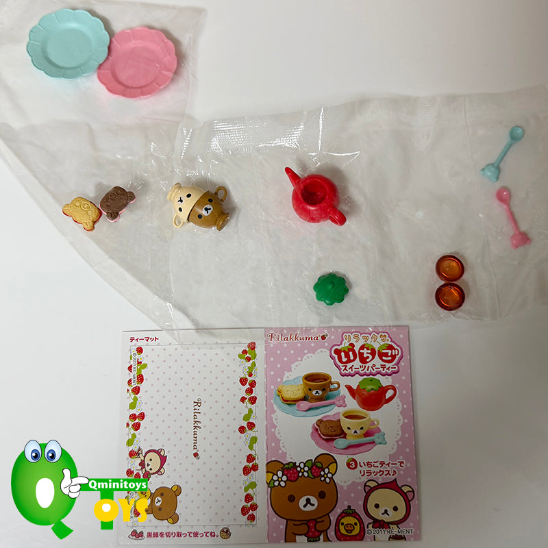 Rare 2011 Re-Ment Rilakkuma Strawberry Sweets Party Full Set of 8 pcs <Free shipping (Except the United States)>