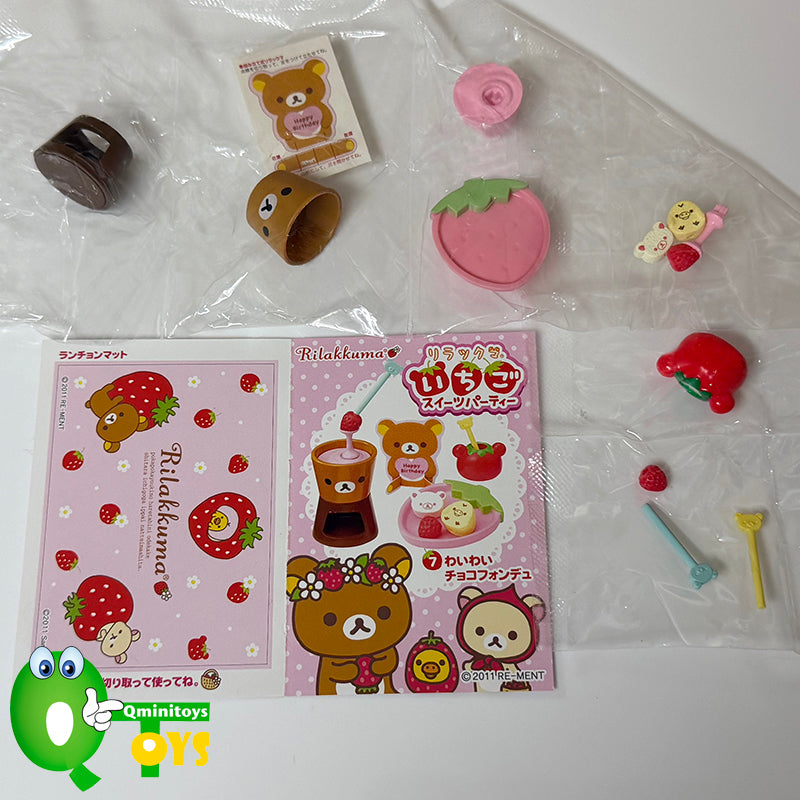 Rare 2011 Re-Ment Rilakkuma Strawberry Sweets Party Full Set of 8 pcs <Free shipping (Except the United States)>