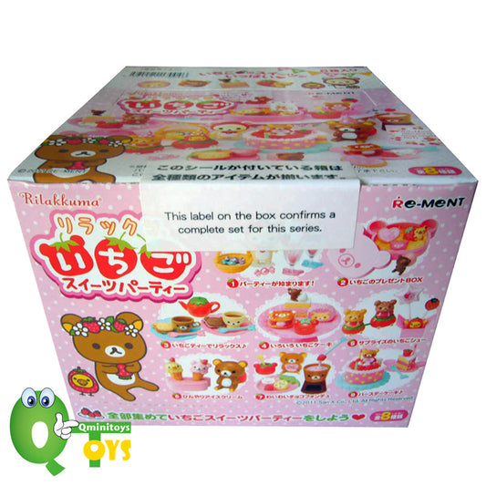 Rare 2011 Re-Ment Rilakkuma Strawberry Sweets Party Full Set of 8 pcs