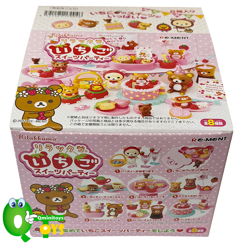 Rare 2011 Re-Ment Rilakkuma Strawberry Sweets Party Full Set of 8 pcs <Free shipping (Except the United States)>