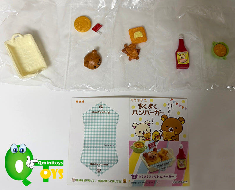 Rare 2014 Re-Ment Rilakkuma Hamburger Full Set of 8 pcs <Free shipping (Except the United States)>