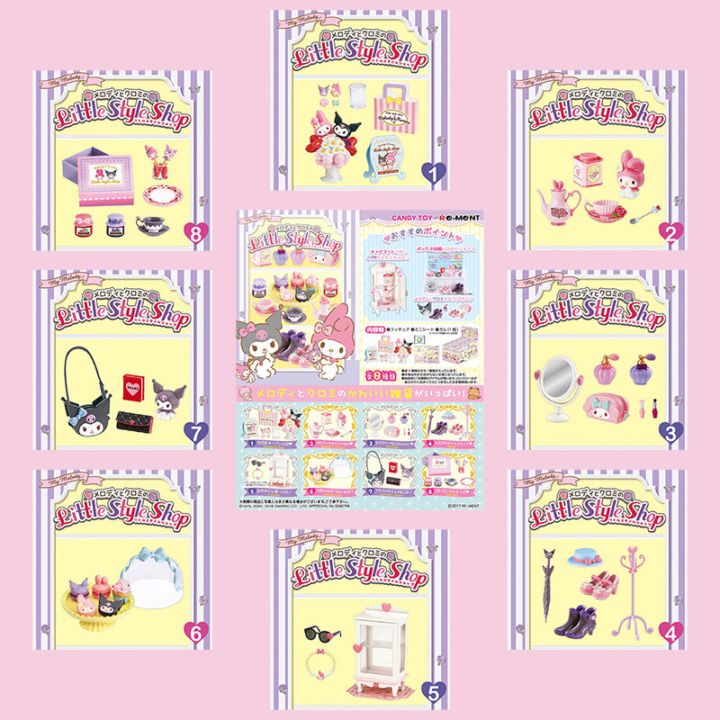 Rare 2017 Re-Ment Sanrio My Melody Little Style Shop Full Set of 8 pcs <Free Shipping>