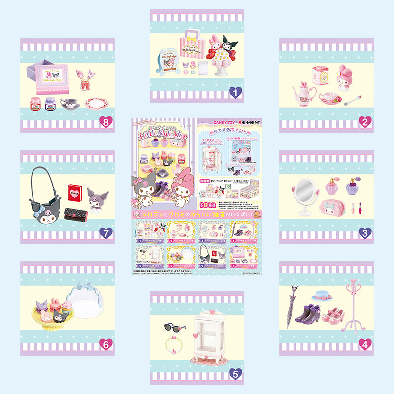 Rare 2017 Re-Ment Sanrio My Melody Little Style Shop Full Set of 8 pcs <Free shipping (Except the United States)>