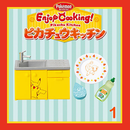 Rare 2018 Re-Ment Pokemon Kitchen Enjoy Cooking No.1 Wash the dishes <Free Shipping>