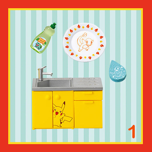 Rare 2018 Re-Ment Pokemon Kitchen Enjoy Cooking No.1 Wash the dishes <Free shipping (Except the United States)>