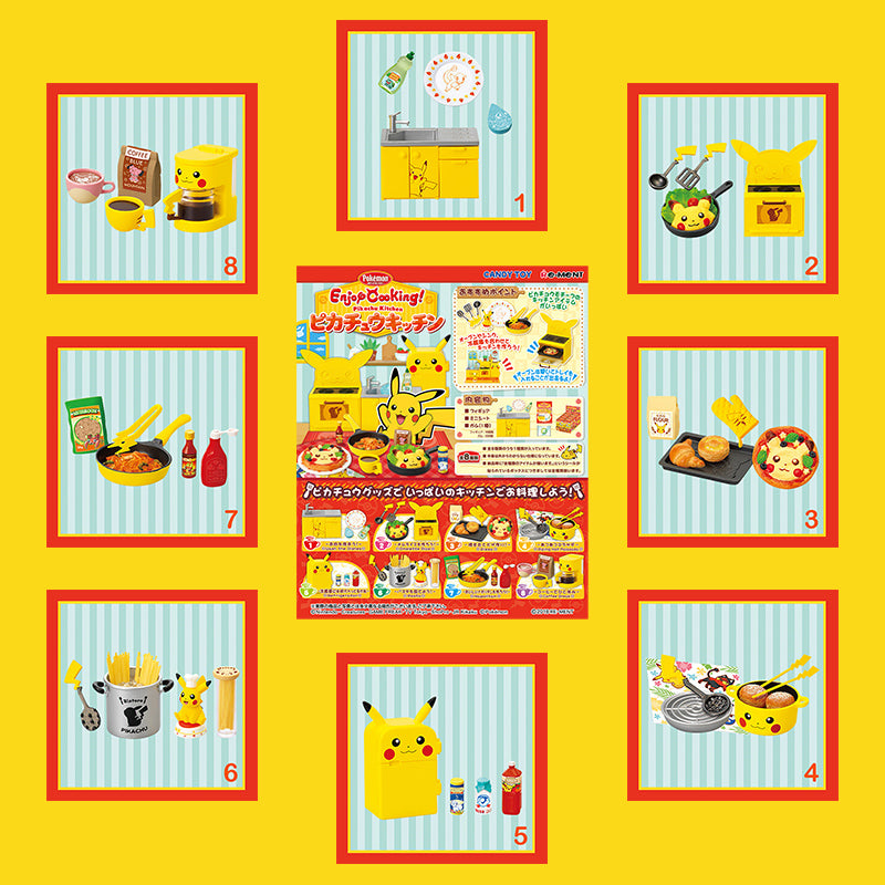 Rare 2018 Re-Ment Pokemon Kitchen Enjoy Cooking Full Set of 8 pcs <Free shipping (Except the United States)>