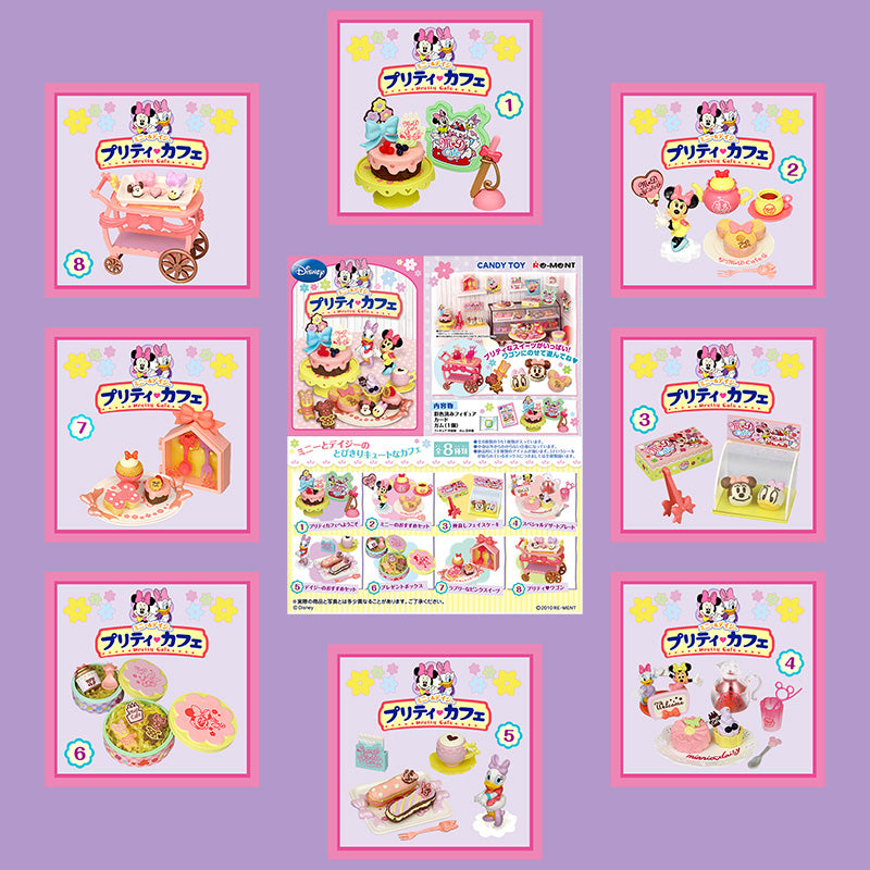 Rare 2010 Re-Ment Disney Minnie and Daisy Pretty Cafe Full Set of 8 pcs <Free Shipping>