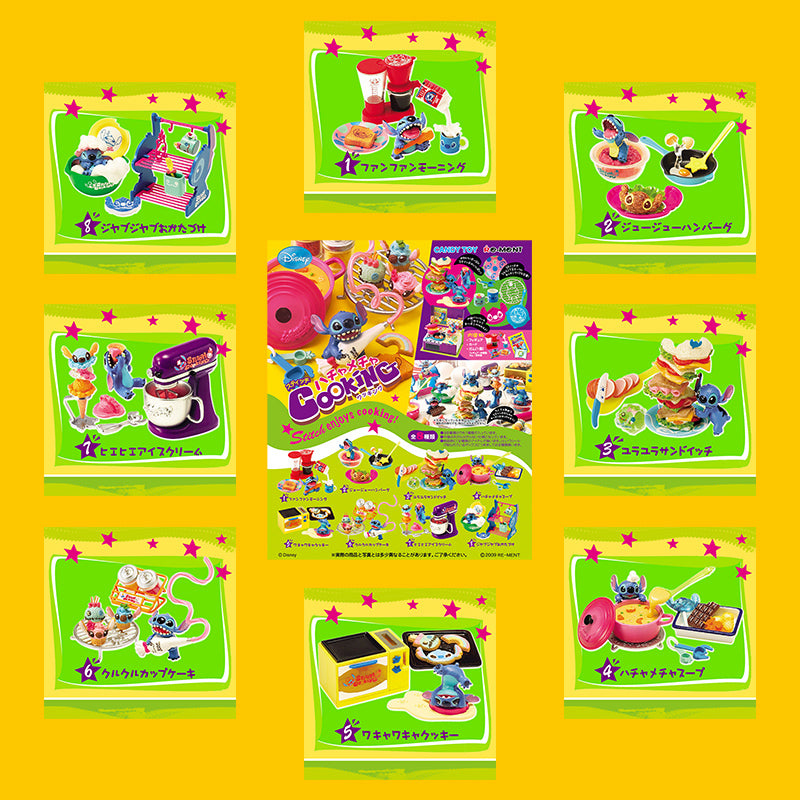 Rare 2009 Re-Ment Stitch Enjoys Cooking Full Set of 8 pcs <Free shipping (Except the United States)>