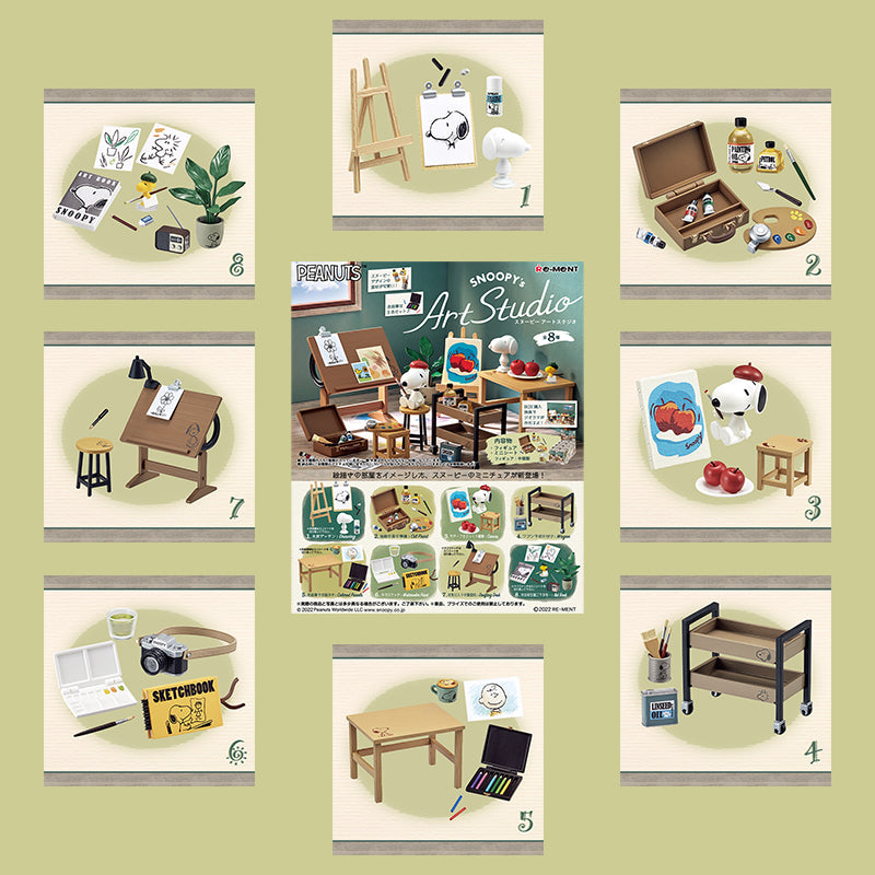 Rare 2022 Re-Ment SNOOPY's Art Studio Full Set of 8 pcs <Free shipping (Except the United States)>