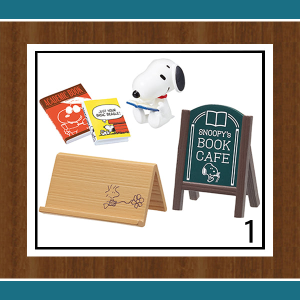 Rare 2023 Re-Ment Snoopy's Book Cafe Full Set of 8 pcs