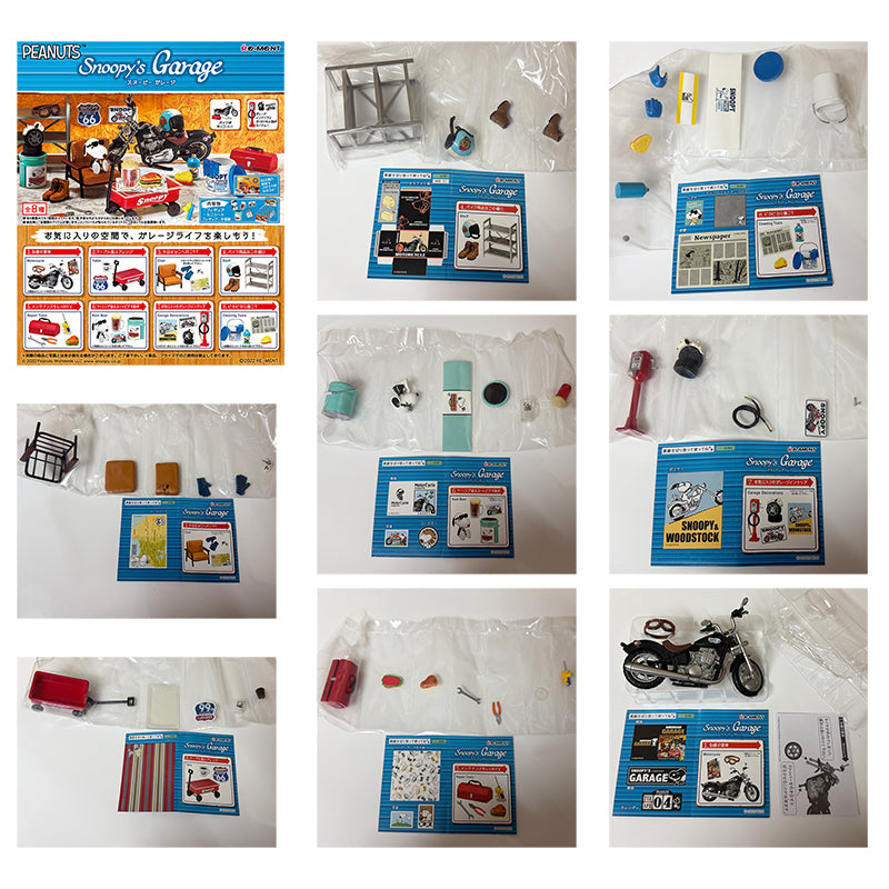 Rare 2022 Re-Ment Snoopy's Garage Full Set of 8 pcs <Free shipping (Except the United States)>