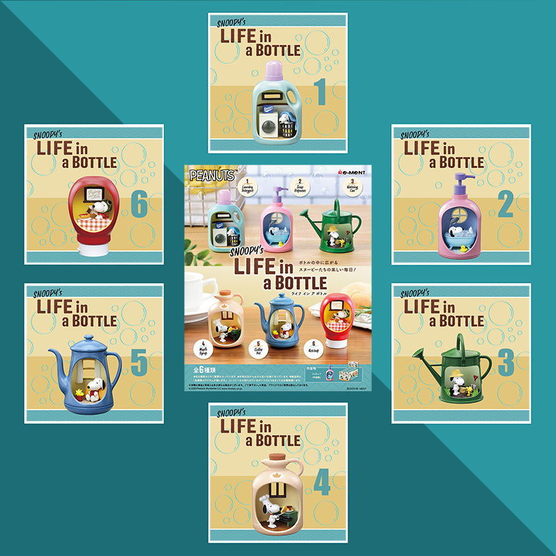 Rare 2023 Re-Ment SNOOPY's LIFE in a BOTTLE Full Set of 6 pcs <Free Shipping>