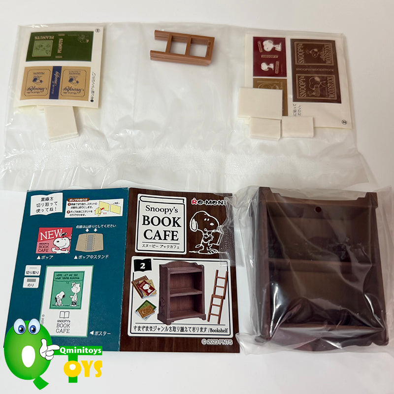 Rare 2023 Re-Ment Snoopy's Book Cafe Full Set of 8 pcs