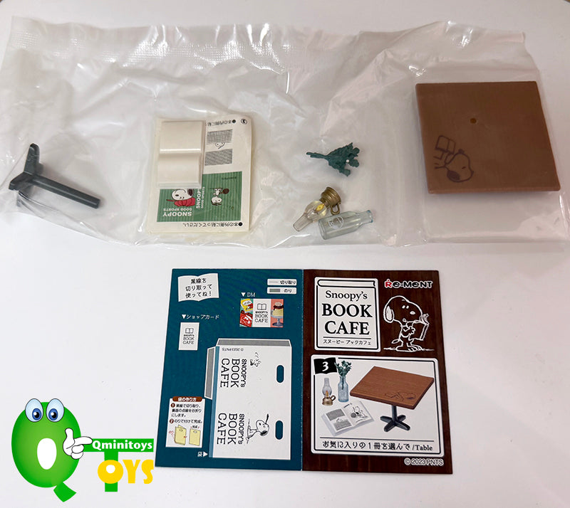 Rare 2023 Re-Ment Snoopy's Book Cafe Full Set of 8 pcs