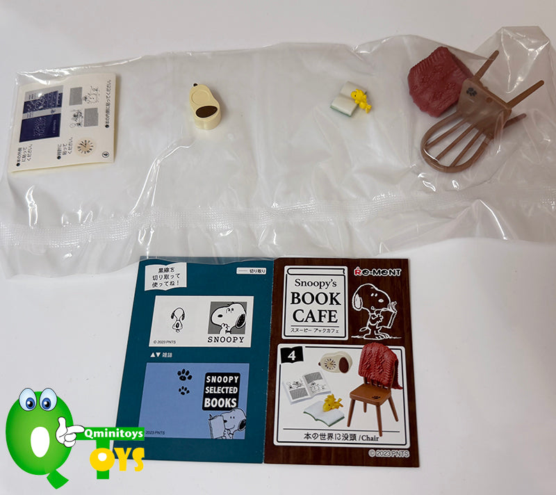 Rare 2023 Re-Ment Snoopy's Book Cafe Full Set of 8 pcs