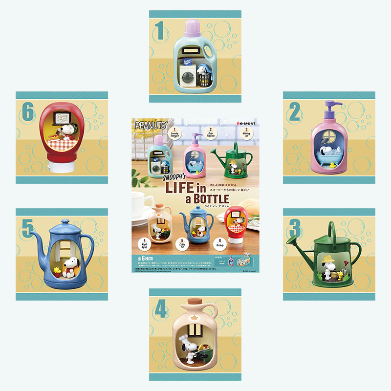 Rare 2023 Re-Ment SNOOPY's LIFE in a BOTTLE Full Set of 6 pcs <Free shipping (Except the United States)>