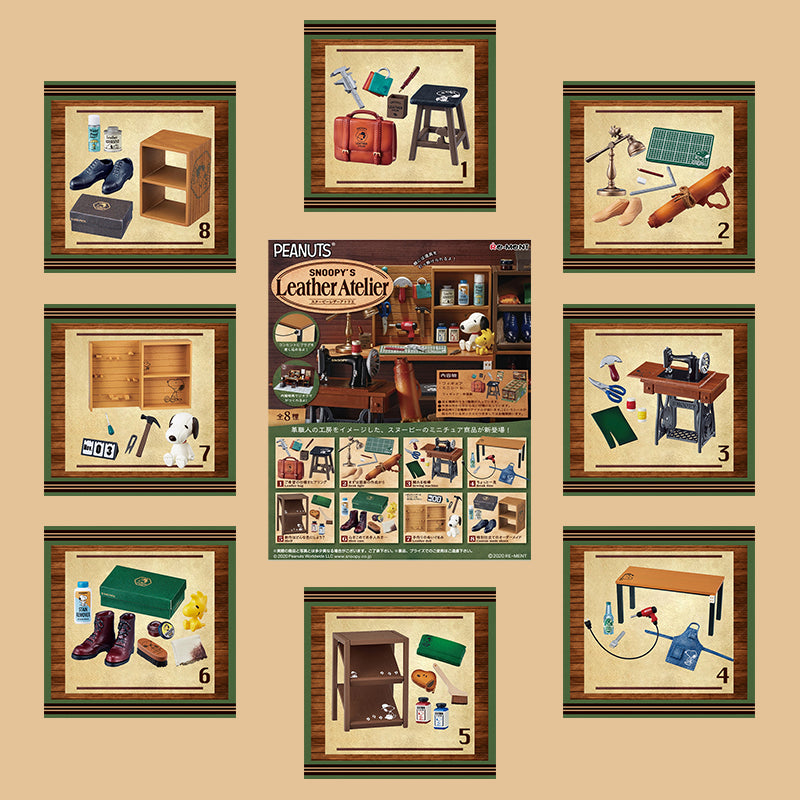 Rare 2020 Re-Ment Snoopy Leather Atelier Full Set of 8 pcs <Free shipping (Except the United States)>