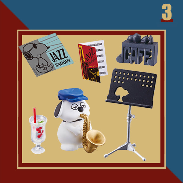 Rare 2019 Re-Ment Snoopy Little Jazz Cafe Full Set of 8 pcs (Outer