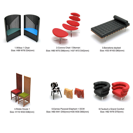 Rare 2009 Reina Japan 1/12 Designers Chair Design Interior Collection Vol.6 (Sold Individually)