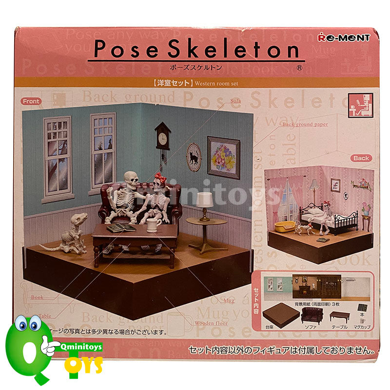 Rare 2016 Re-ment Pose Skeleton "Western Style Room Set" Full Set <Free Shipping>