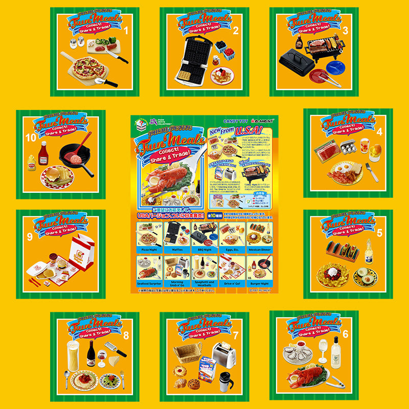 Rare 2006 Re-Ment Fun Meals Full Set of 10 pcs <Free Shipping>