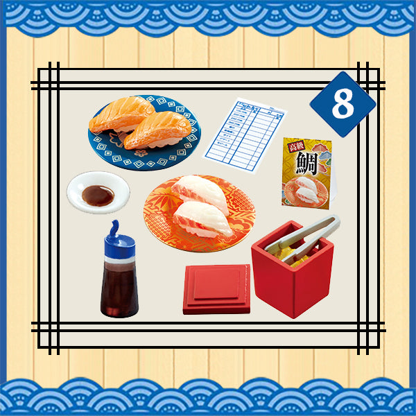 Rare 2015 Re-Ment Petit Sushi-Go-Round Full Set of 8 pcs <Free shipping (Except the United States)>