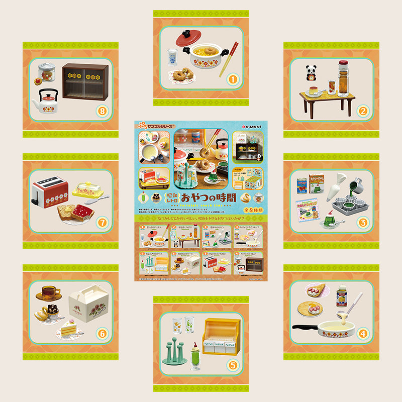 Rare 2022 Re-Ment Nostalgic snack time Full Set of 8 pcs <Free shipping (Except the United States)>