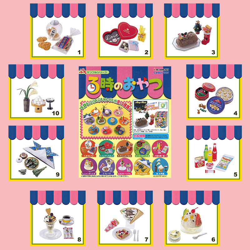 Rare 2004 Re-Ment 3 o'clock Snacks Full Set of 10 pcs <Free Shipping> <Free shipping (Except the United States)>
