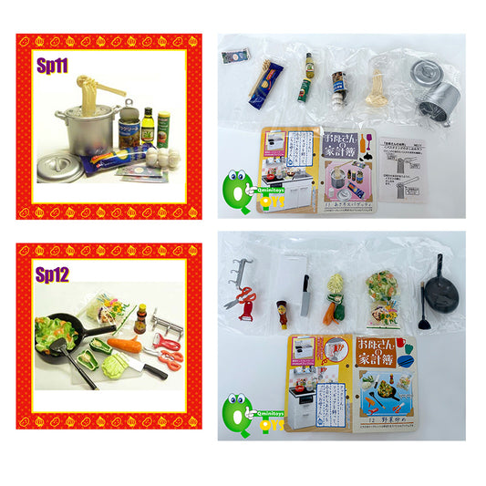 Rare 2005 Re-Ment Mom's Kitchen Secret - Spaghetti with clams / Fried Vegetables <Free shipping (Except the United States)>