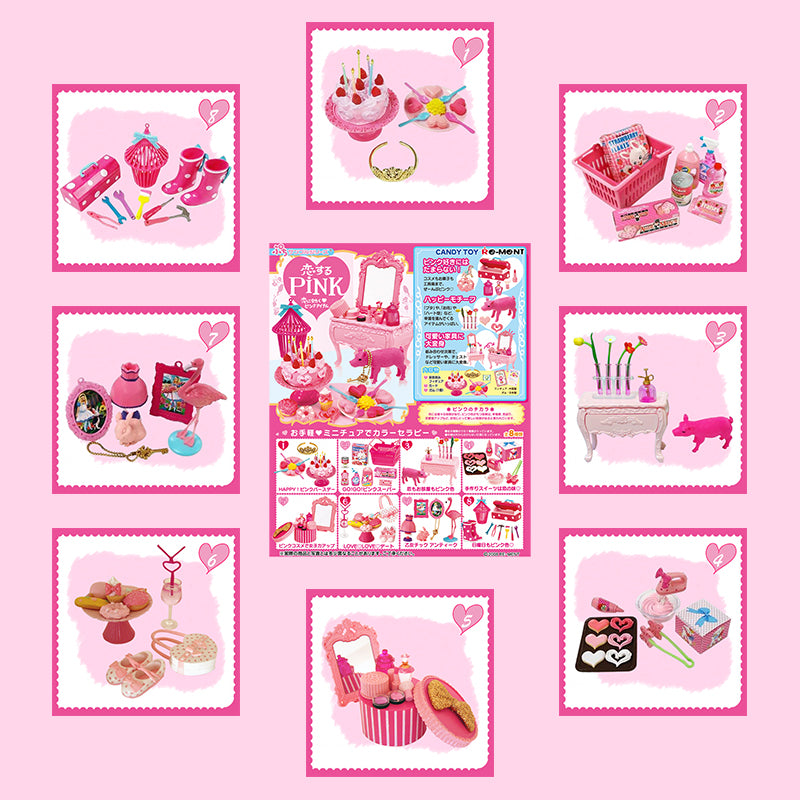 Rare 2008 Re-Ment Lovely Pink Full Set of 8 pcs