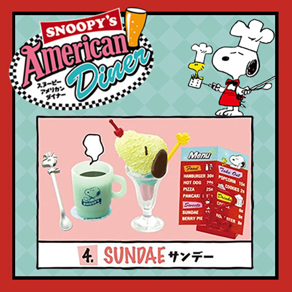 Rare 2014 Re-Ment Snoopy American Diner Full Set of 8 pcs <Free Shipping>